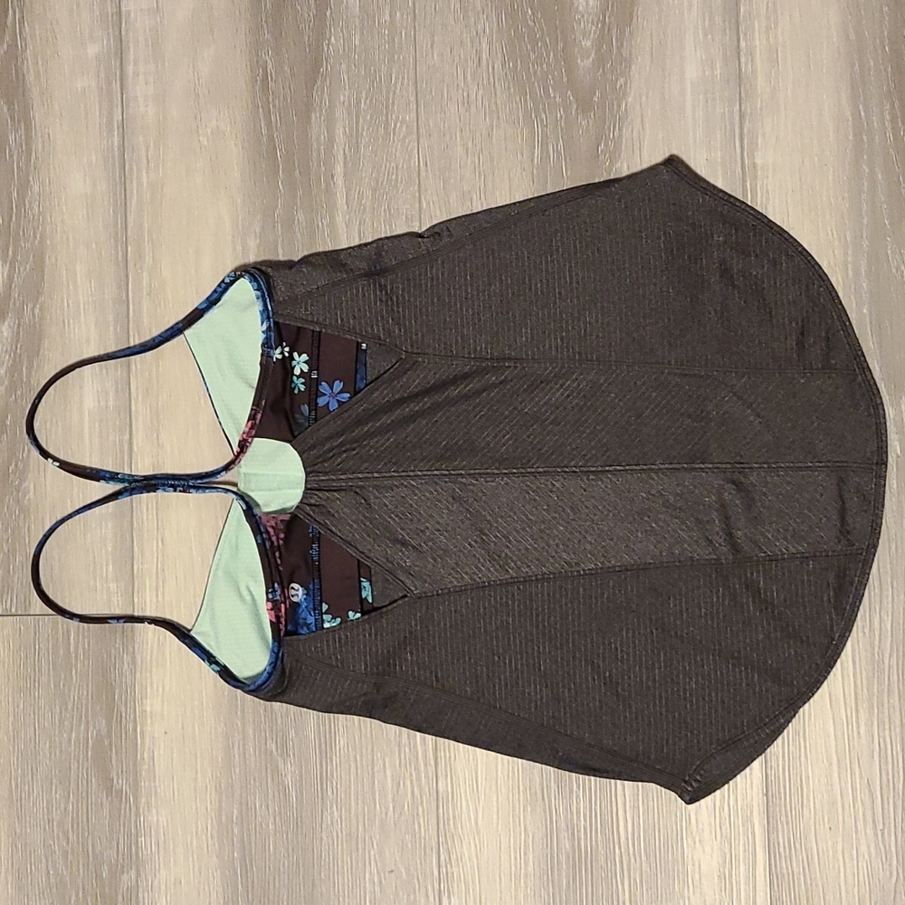 💀Lululemon Roll Out Tank in Heathered Black / Petal Pop Multi / Black - Picture 9 of 14